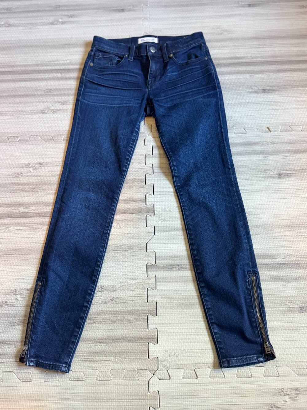 Madewell Women's Dark Indigo Low Rise Skinny Skinny Side Zip Jeans